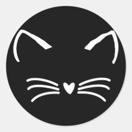 Sweet Cat Kitten Face Runder Aufkleber