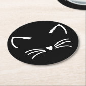 Sweet Cat Kitten Face Runder Pappuntersetzer (Angewinkelt)