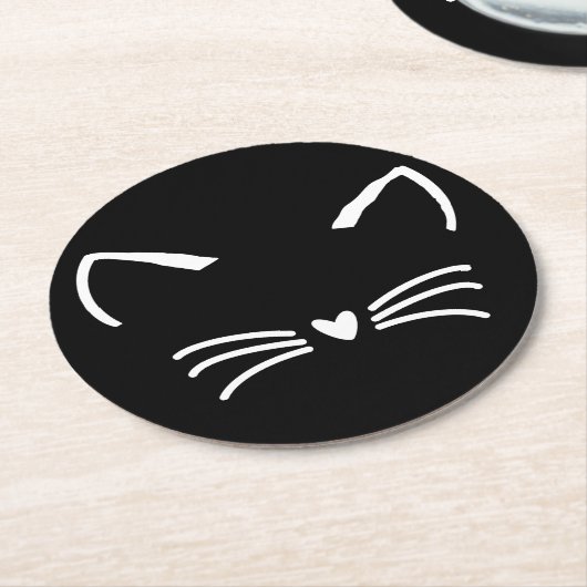 Sweet Cat Kitten Face Runder Pappuntersetzer (Angewinkelt)