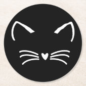 Sweet Cat Kitten Face Runder Pappuntersetzer (Vorderseite)