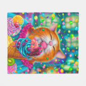 Sweet Cat Poster Fleecedecke (Vorderseite (Horizontal))