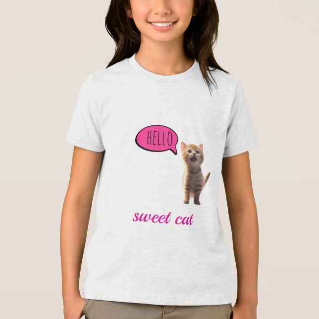 “Sweet Cat” Tri-Blend Shirt (Vorderseite)