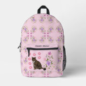 Sweet Cat und Blume Rosa Rucksack (Vorderseite)