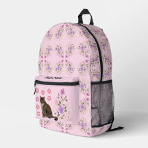 Sweet Cat und Blume Rosa Rucksack