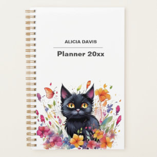 Sweet Cat Watercolor undatet   Dein Name Planer