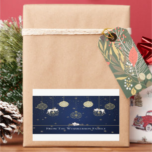 Sweet Cats Schlafen auf Gold Weihnachtsschmuck Rechteckiger Aufkleber