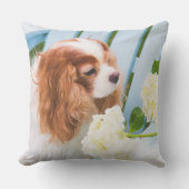 Sweet Cavalier King Charles Spaniel Hydrangeas Kissen (Vorderseite)