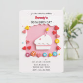 Sweet Celebration Birthday Einladung (Stehend Vorderseite)