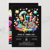Sweet Celebration Candy Birthday Einladung (Vorne/Hinten)