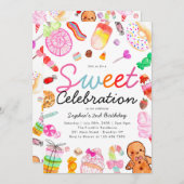 Sweet Celebration Candy Kids Candyland Birthday Einladung (Vorne/Hinten)
