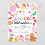 Sweet Celebration Candy Kids Candyland Birthday Postkarte<br><div class="desc">Niedliche süße Feier Candy Land Kids Candyland Geburtstag Einladung</div>