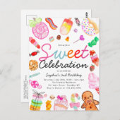 Sweet Celebration Candy Kids Candyland Birthday Postkarte (Vorne/Hinten)