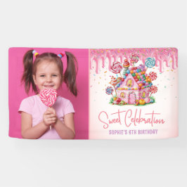 Sweet Celebration Candyland Foto Kindergeburtstag Banner