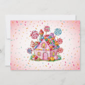 Sweet Celebration Candyland Foto Kindergeburtstag Einladung (Rückseite)