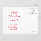 Sweet Celebration Einladung Postkarte (Rückseite)