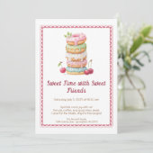 Sweet Celebration Invite – Colorful Donuts Party  Einladung (Stehend Vorderseite)