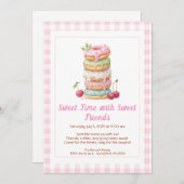 Sweet Celebration Invite – Colorful Donuts Party  Einladung (Vorne/Hinten)