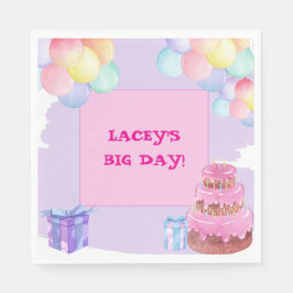 Sweet Celebration: Lila Geburtstagspapier Napkin Serviette