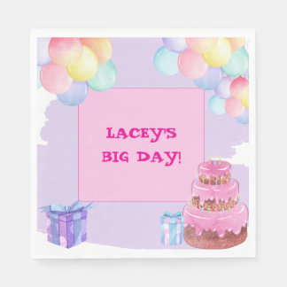 Sweet Celebration: Lila Geburtstagspapier Napkin Serviette