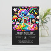 Sweet Celebration Lollipop Geburtstag Einladung (Stehend Vorderseite)