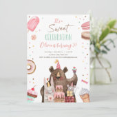 Sweet Celebration Party Animals Girl Geburtstag Einladung (Stehend Vorderseite)