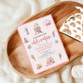 Sweet Celebration Pink Candyland Birthday Party Einladung