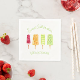 Sweet Celebration Popsicle Birthday Party Serviette