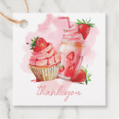 Sweet Celebration Strawberry Milkshake Geburtstag Geschenkanhänger (Vorderseite)