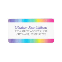 Sweet Celebration Watercolor Rainbow Address Label