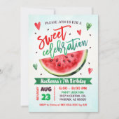 Sweet Celebration Watermelon Geburtstagsparty Einladung (Vorderseite)