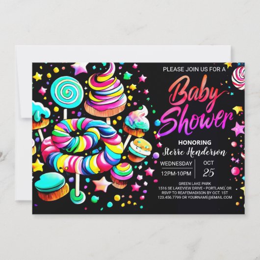 Sweet Celebration Wonderland Baby Dusche Einladung (Vorderseite)