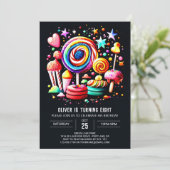 Sweet Celebration Wonderland Geburtstag Einladung (Stehend Vorderseite)