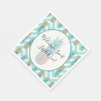 Sweet Celebrations Ananas Zickzack Babydusche Serviette