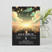 Sweet Celestial Digital Geburtstag Einladung (Stehend Vorderseite)