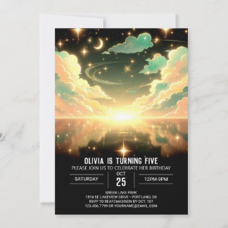 Sweet Celestial Digital Geburtstag Einladung