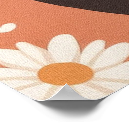 Sweet Charming Kitty mit Blume Poster (Ecke)