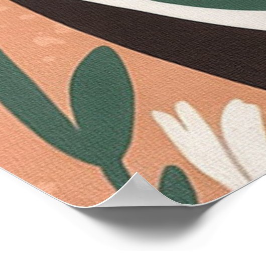 Sweet Charming Kitty mit Blume Poster (Ecke)