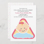Sweet Cheeks Baby Girl Dusche Einladung (Vorne/Hinten)