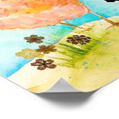 Sweet Cheery Chickens Print Poster (Ecke)