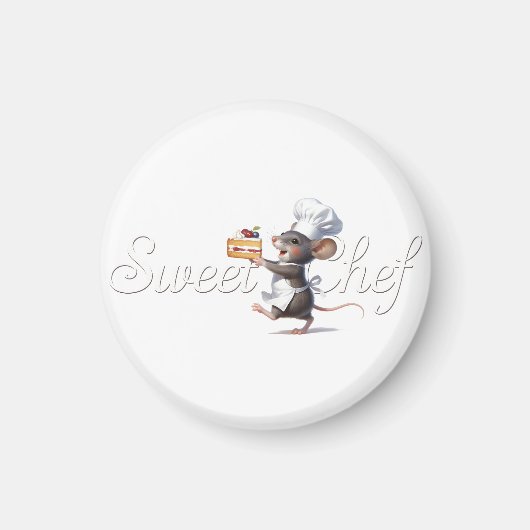"Sweet Chef" Maus-Logo-Illustration Magnet (Vorne)