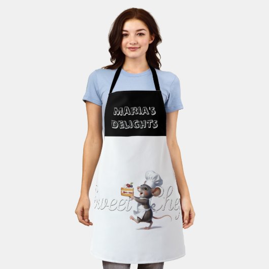 "Sweet Chef" Maus-Logo-Illustration Schürze (Getragen)