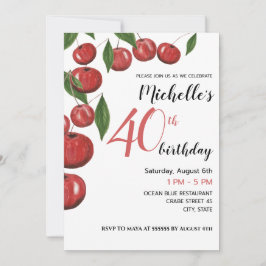 Sweet Cherries Aquarellbilder Geburtstag Einladung