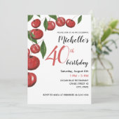 Sweet Cherries Aquarellbilder Geburtstag Einladung (Stehend Vorderseite)