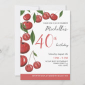 Sweet Cherries Aquarellbilder Geburtstag in Einladung (Vorderseite)