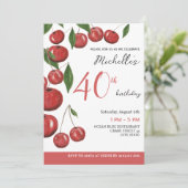 Sweet Cherries Aquarellbilder Geburtstag in Einladung (Stehend Vorderseite)