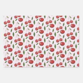 Sweet Cherries Aquarellbilder Geschenkpapier Set