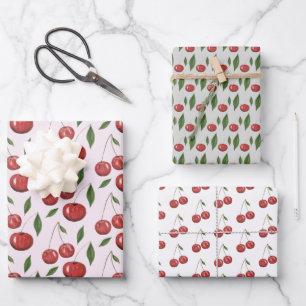 Sweet Cherries Aquarellbilder Geschenkpapier Set