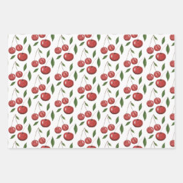 Sweet Cherries Aquarellbilder Geschenkpapier Set