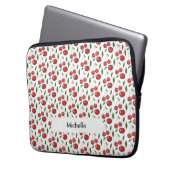 Sweet Cherries Aquarellbilder Mit Monogramm Laptopschutzhülle (Vorderseite Links)