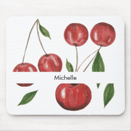 Sweet Cherries Aquarellbilder Mit Monogramm Mousepad